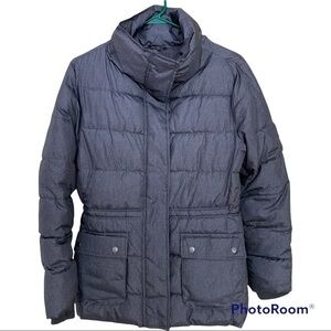 Gap Mid Puffer Jacket Women’s Size Small Silver Heather